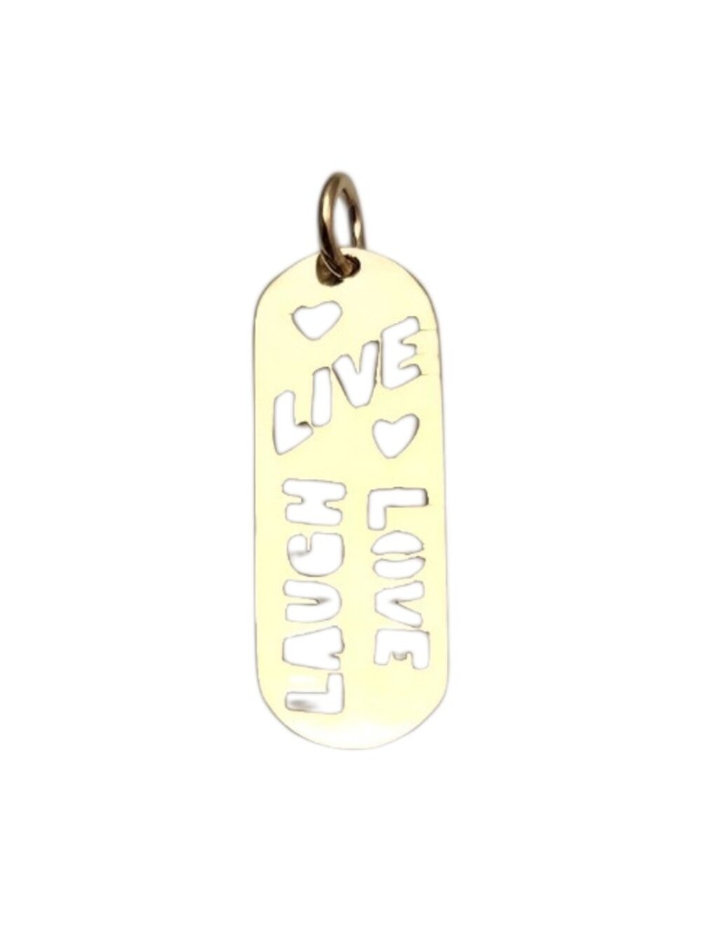 14K Yellow Gold Live, Laugh, Love Dog Charm #25273